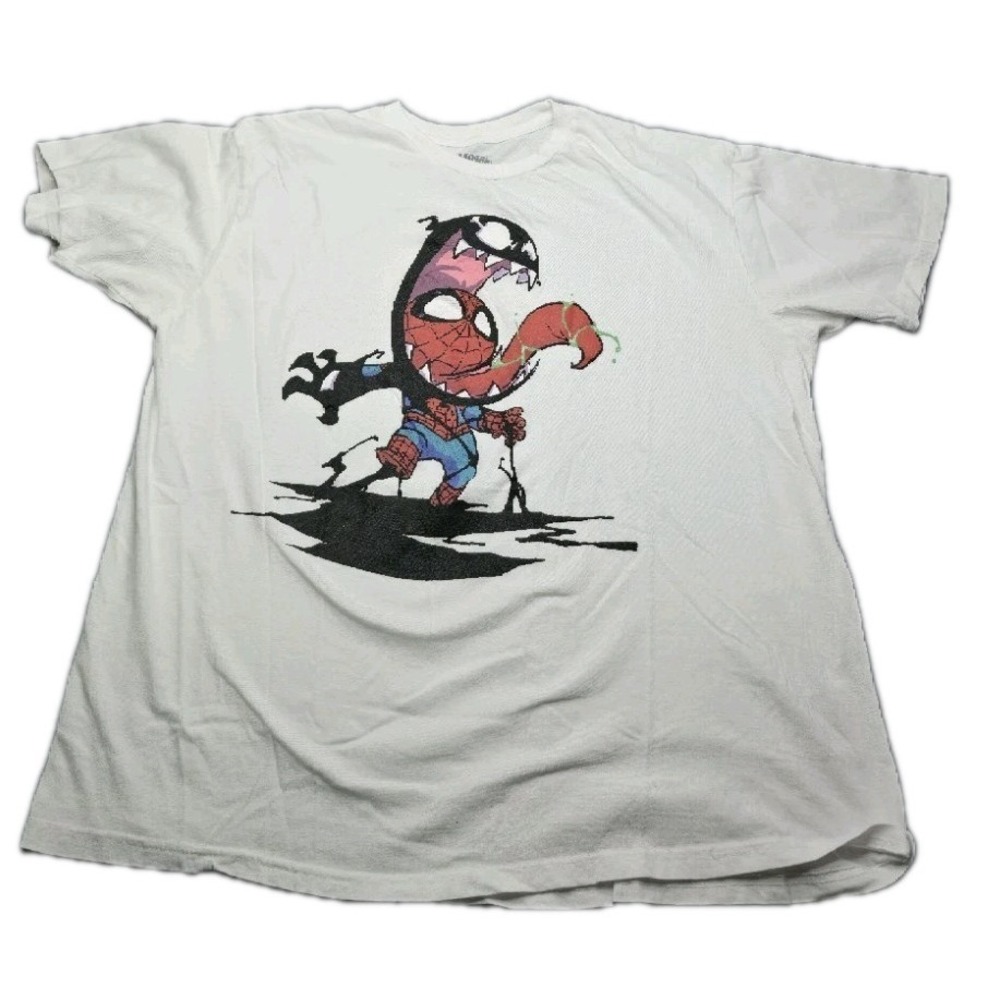 Marvel Comics Spider-Man Venom T-Shirt Men's L Short Sleeve Graphic White